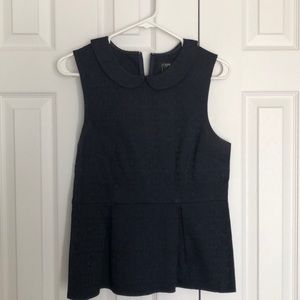 J.CREW Navy Peplum Top